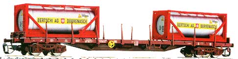 Container car with tank containers &quot;Bertschi&quot;<br /><a href='images/pictures/Tillig/15536.jpg' target='_blank'>Full size image</a>
